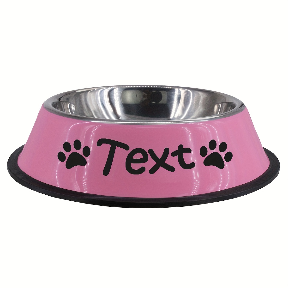 TEMU Customized Colored Stainless Bowls With Personalized Name Options, In Colors, Patterns, And Sizes For Pet Feeding