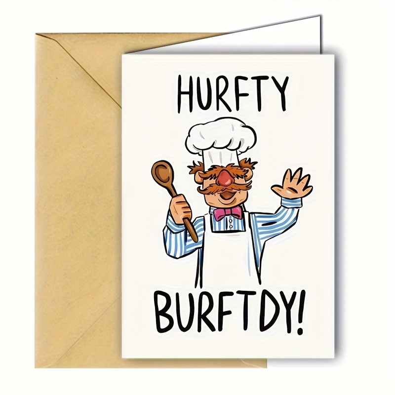 1pc chef cartoon birthday card with creative animal theme fun paper greeting card for     celebrations office supplies