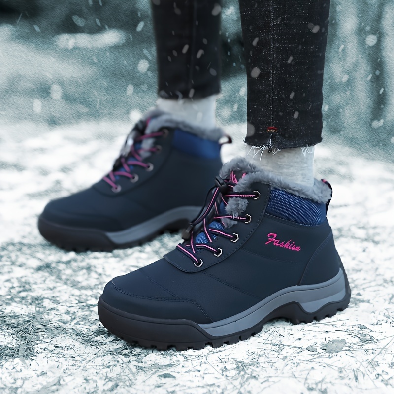Insulated Boots Womens Navy Blue Winter Boots Polar Chic