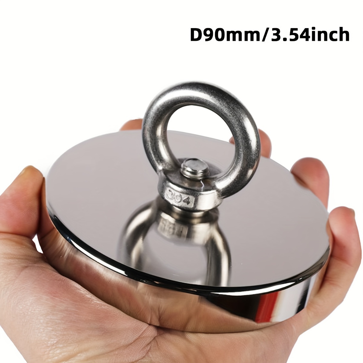 

1pc Strong Neodymium Fishing Magnet Hook, N52 Heavy Duty Rare Earth Magnet With Countersunk Hole Eyebolt 16-90mm Salvage Magnet