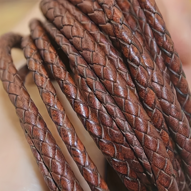 39.37-inch Brown Leather Cord, Round Leather String For Diy Bracelet Jewelry Making, Christmas And Halloween Gift