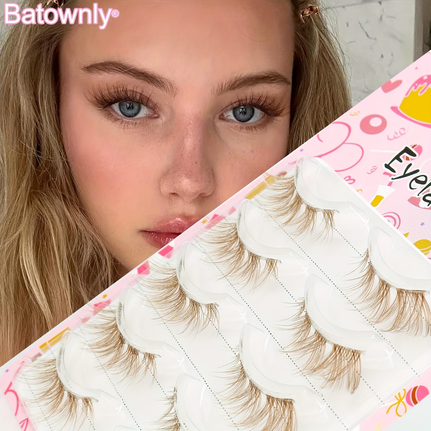 5 Pairs Of Brown Eyelash Extensions - Natural, Volume Eyelashes With Light Transparent Bands, Beginners And Cosplay, Phj-2501, Cosplay Eyelashes | | Hypoallergenic Lashes