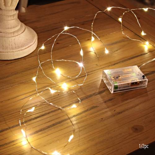 1 2 pack 5m 50 led fairy string lights 3aa battery operated on decorative lights for christmas wedding party bedroom decor