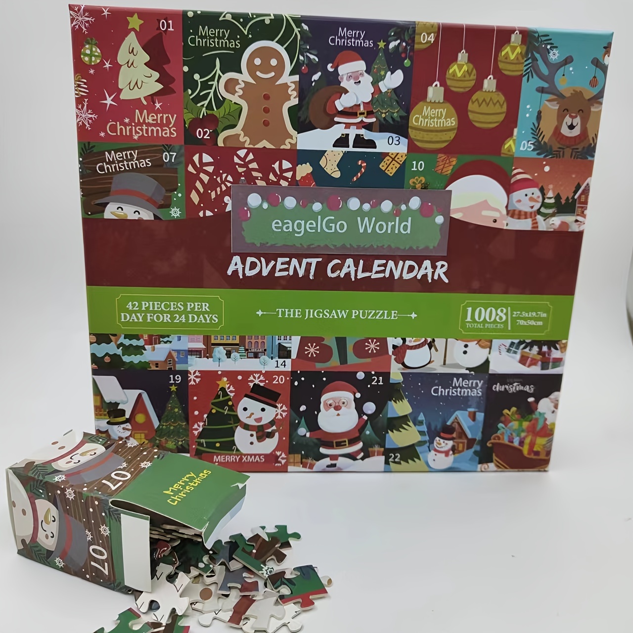  Advent Calendar 2023 Santa Claus Christmas Puzzle Santa Jigsaw  Puzzle 24 Days Surprise Christmas Countdown Calendar 1008 Piece Puzzle  Christmas Decorations Fun Christmas Game Gift for Kids Adults : Home &  Kitchen