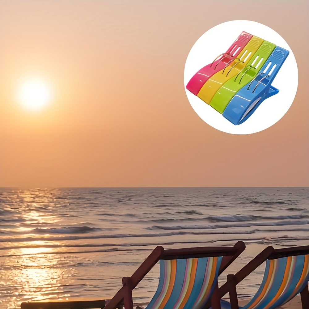 Senbowe Strandtuch-Clips – 12 Stück, 4 Farben, Mit Silikon-Pad, Für Handtücher, Decken & Wäsche