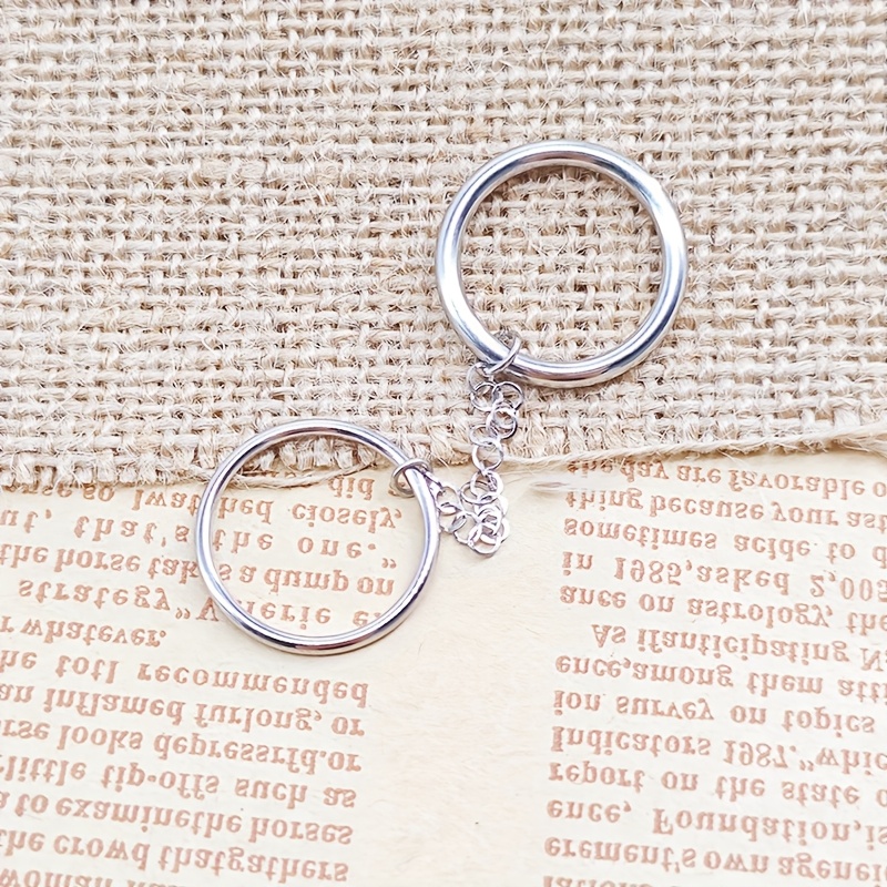3 Stackable Rings Double Hoop & Chain Stainless Steel Bohemian Jewelry