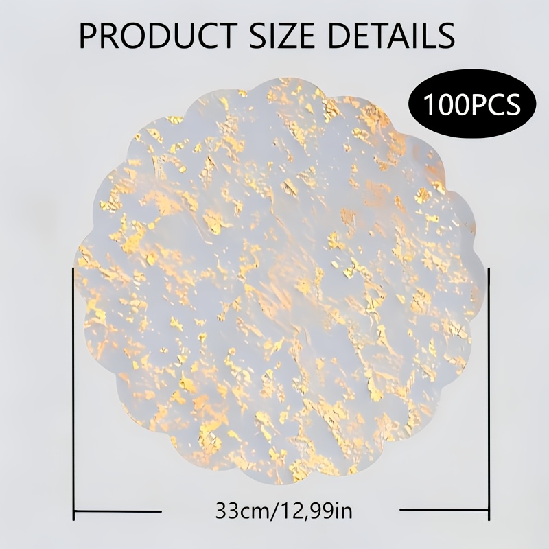 TEMU A Pack Of 100 Elegant Disposable Placemats, Measuring 33x33 Cm, Featuring Round Polyester With Design And A Shiny Mesh Pattern, Perfect For