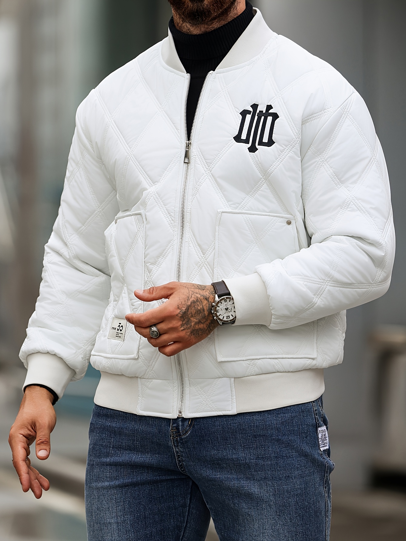 mens heavy duty winter jacket thick windproof white coat Temu