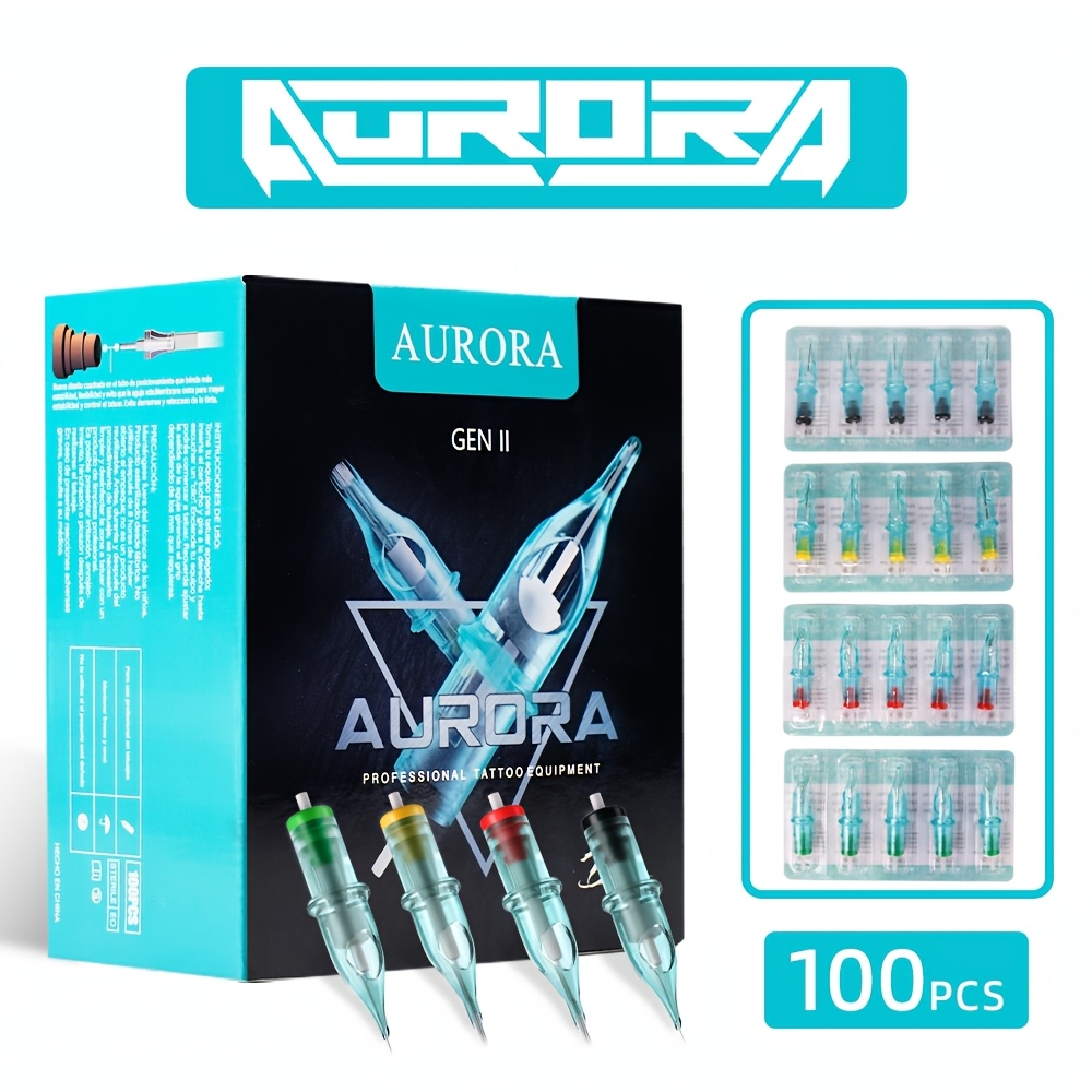 Image of 100pcs Aurora Tattoo Needle Mixed , Including Rl, Rs, Cm, And M1 Models, Suitable For Tattooing , Ideal Tattoo Equipment For Beginners And