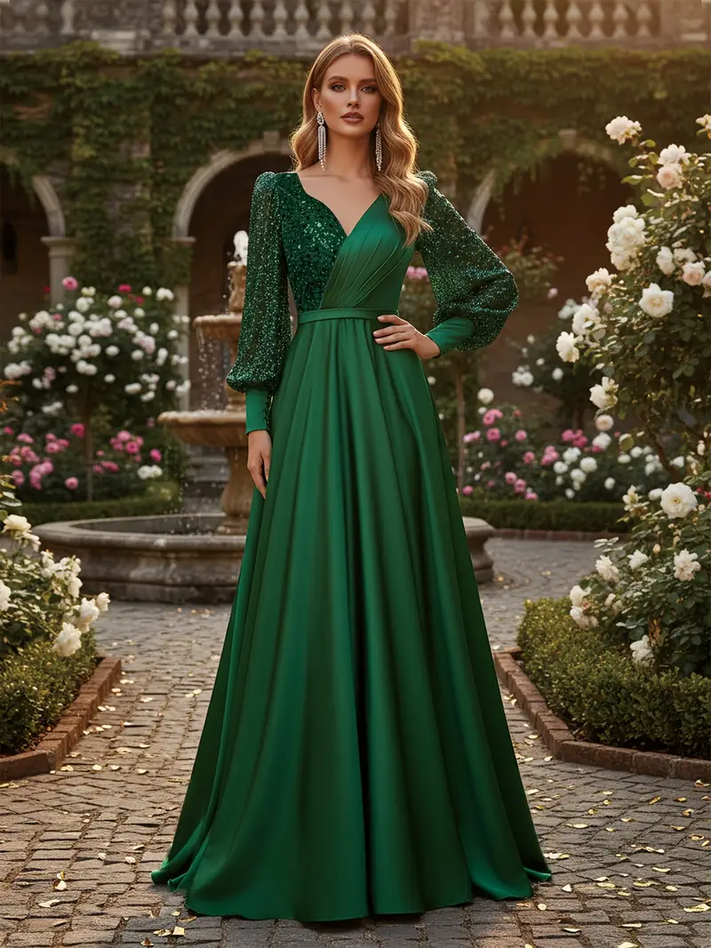 long sleeve christmas party dress Velvet Crew Neck Ruched Wrap Mini This floor Christmas Party Dreses - Ever-Pretty