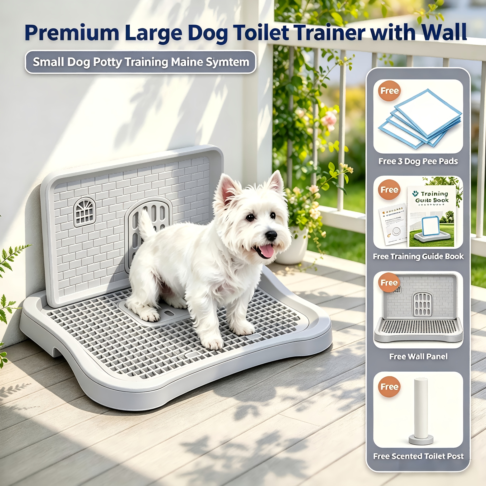TEMU Indoor Pet Dog Litter Box, Designed For Puppies, Small And Medium Dogs, With Splash Guard And , Dimensions 20.1 X 15.4 Inches, Anti-slip Mesh