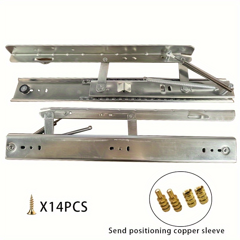 Image of Invisible Pull-out Table Hardware Table Sliding Track Desktop Window Jumping Table Folding Table Guide Rail Accessories 1 Tap 1 Pair/about 1/4