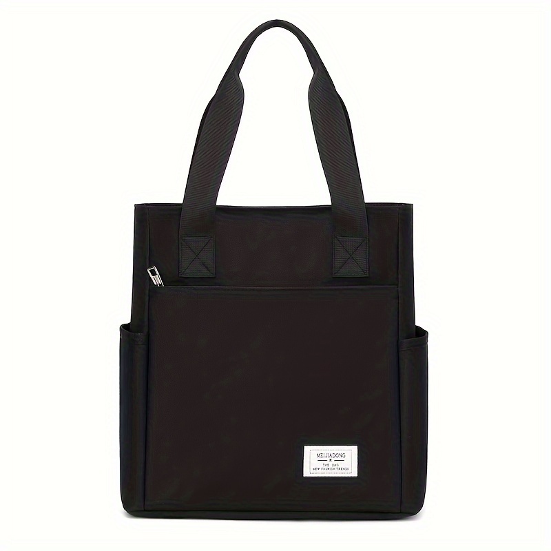 

Waterproof Oxford Cloth Tote Bag - Sleek, Shoulder Handbag For Work & , Black, Leather, File Bag