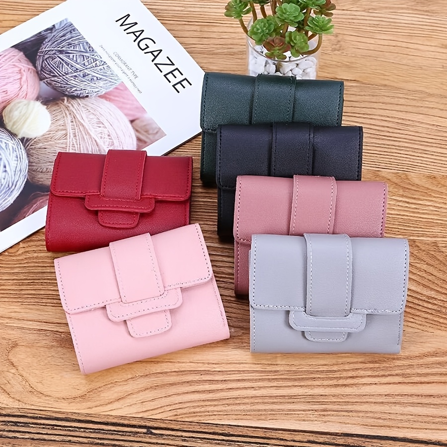 minimalist flap small wallet ultra-thin small wallet women's wallet white-collar women college students commuting office office family anniversary birthday gift valentine's day gift 1pc set transparent small card holder, convenient storage | Today's Deals | Temu