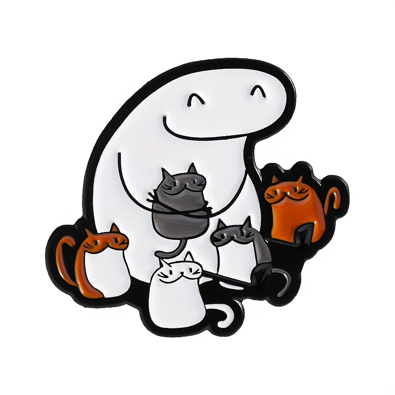 Image of 1pc Cartoon Cute Emblem Clothing Decoration Backpack Pendant Hat Accessories Diy Matching Accessories Lang Alloy Brooch Small Gift Set