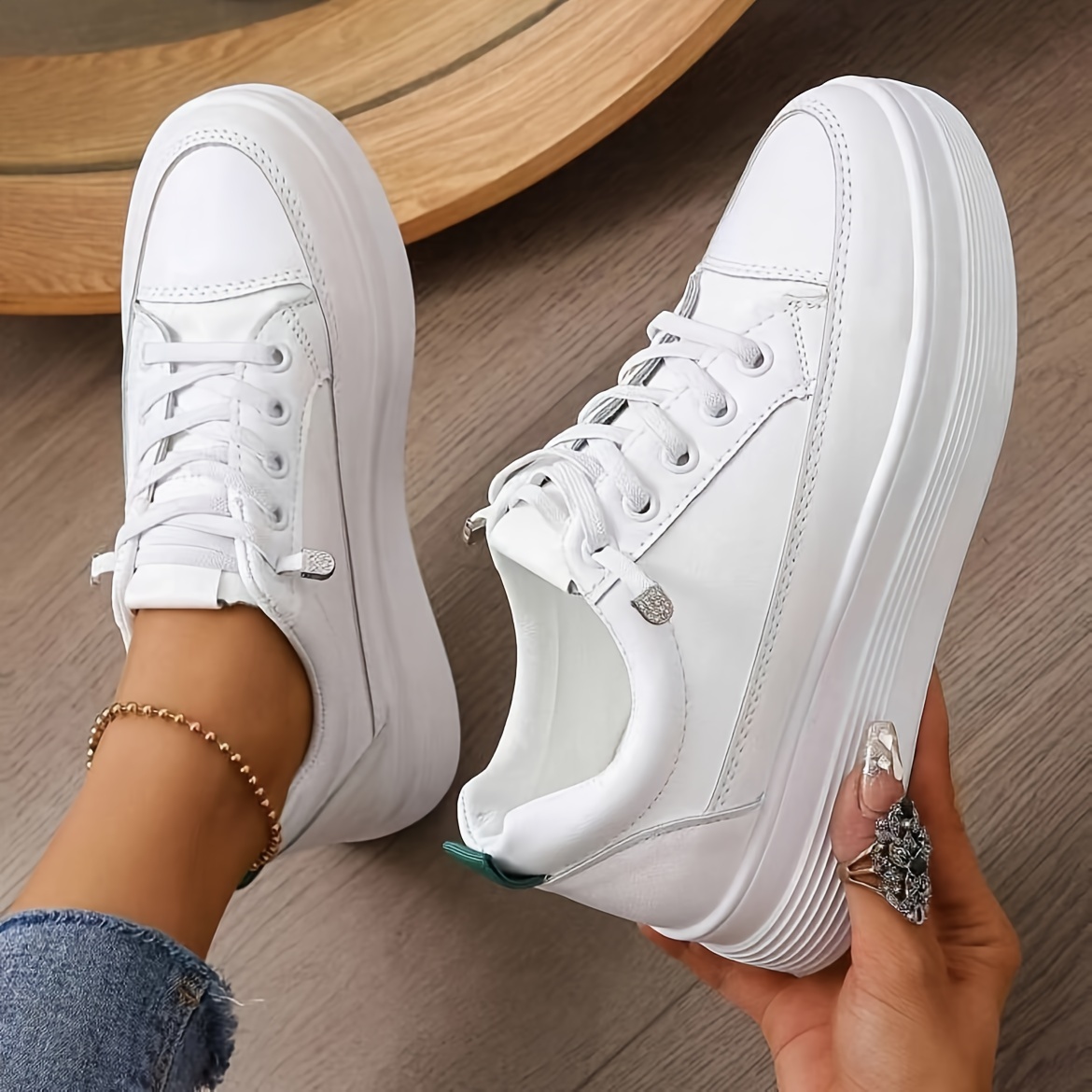 Baskets Blanches Sneakers Pour Femme Basket Blanche Chaussure De