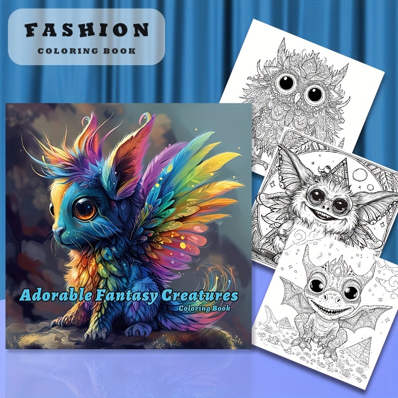 

A Cute Fantasy Animal Coloring Book With 22 Pages Of Thickened Paper, Upgraded Version, Perfect For Holiday Birthday Party Gifts.