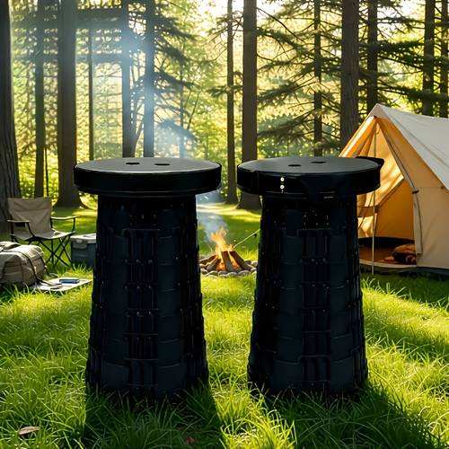 2 piezas taburete plegable telescópico de , diseño mejorado engrosada ajustable, silla plegable portátil para viajes , camping, senderismo, pesca y decoración de patio en el hogar
