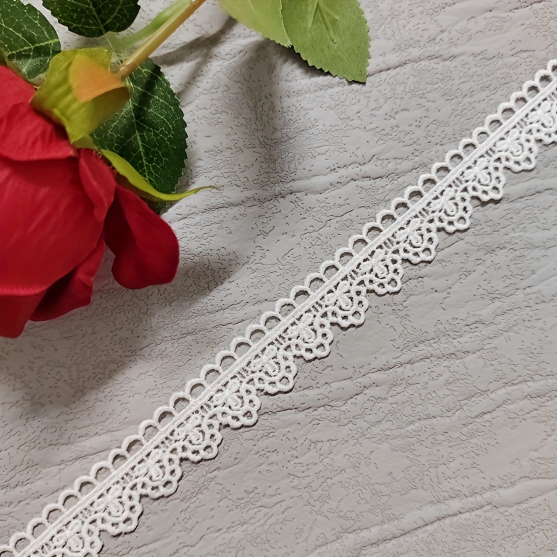 

1pc White Lace Ribbon, Embroidery Lace Trims For Craft, Clothing Accessories And Rustic Wedding, Decorative Supplies