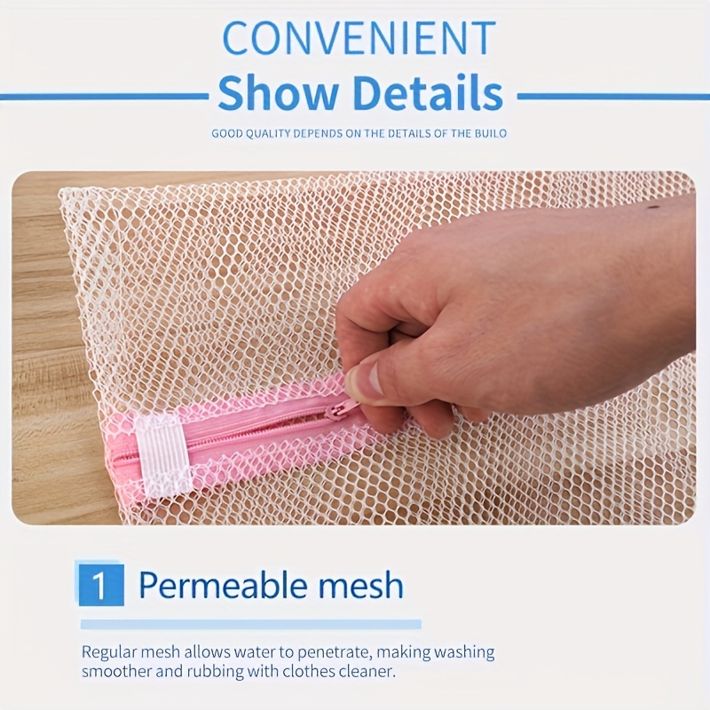 Bolsa para ropa resistente con cierre, malla multiusos, ideal para ropa delicada y viajes, lavable en máquina
