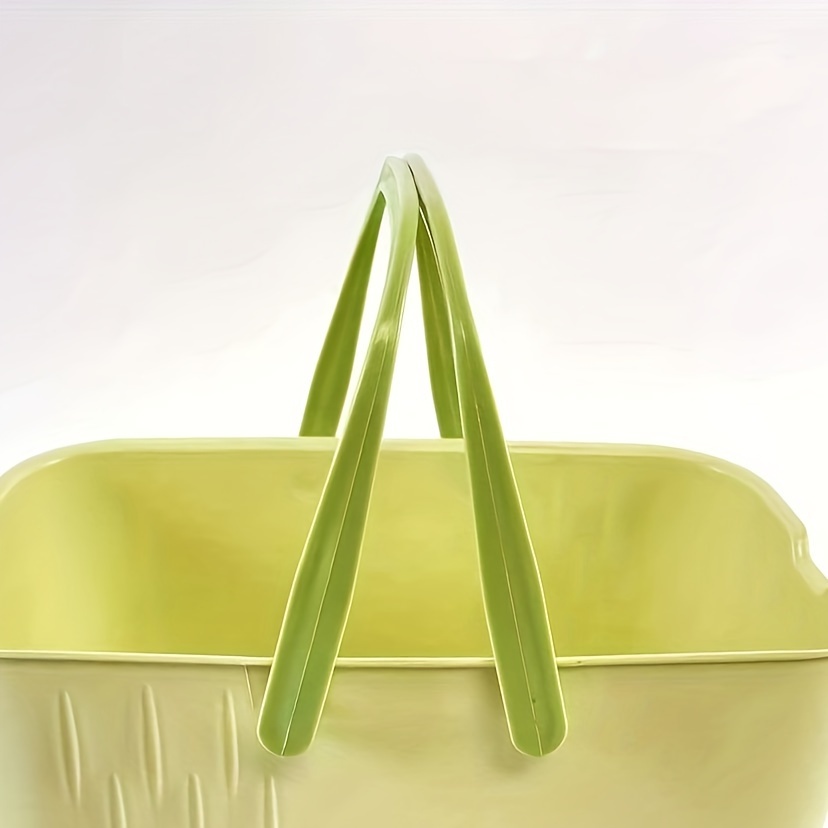 Cesta de almacenamiento apilable de plástico Glam - Cubo organizador de uso múltiple con tapa abierta para picnic y baño