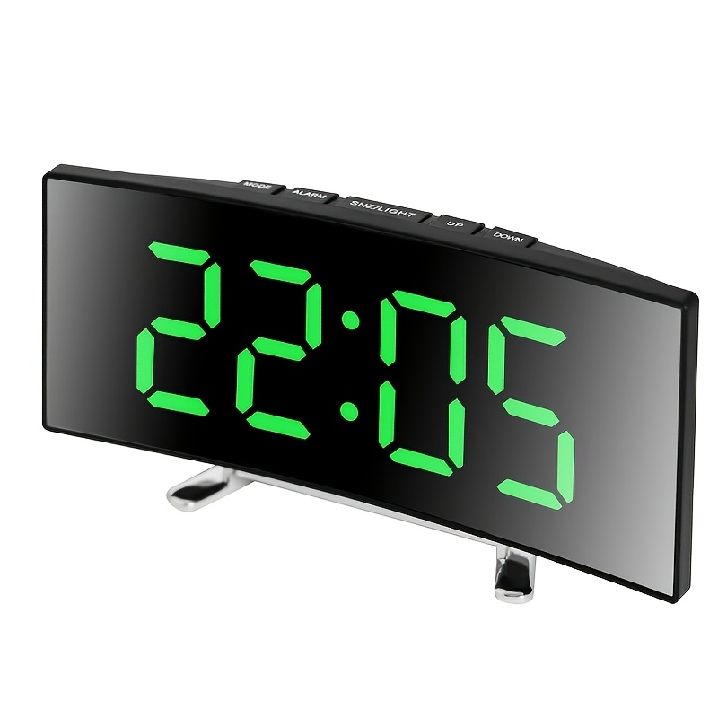 orologio elettronico   con    ,     led, orologio a specchio moderno  , sveglia digitale silenziosa, due modalità di  : batteria o cavo  ,   per la decorazione di soggiorni,   e case Dettagli dell'articolo 3
