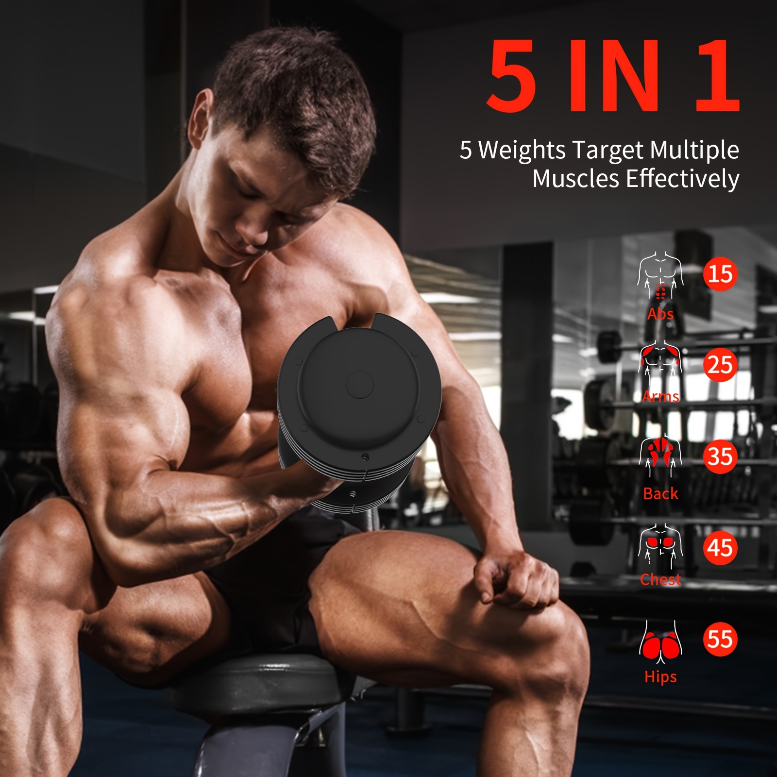 Gym Strength Free Weight 55 25 Adjustable Dumbbells Home Fitness Equipment