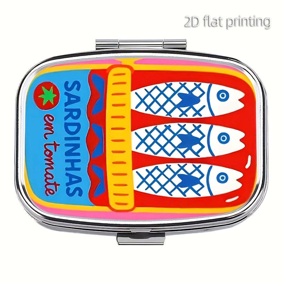 Image of 1pc Pill Box | For Pocket 2 Compartment Medicine Case, Rectangle Decorative Box, Suitable For Handbag And Travel Gifts, Non- Contact Material