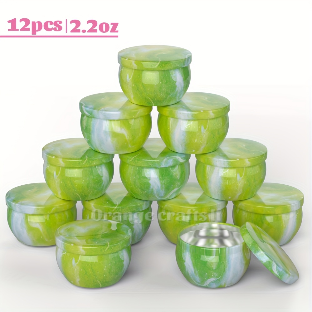 12 Pots à Bougies Métal Noir 2.2oz - Récipients Réutilisables Pour DIY Bougies, Cosmétiques Ou épices