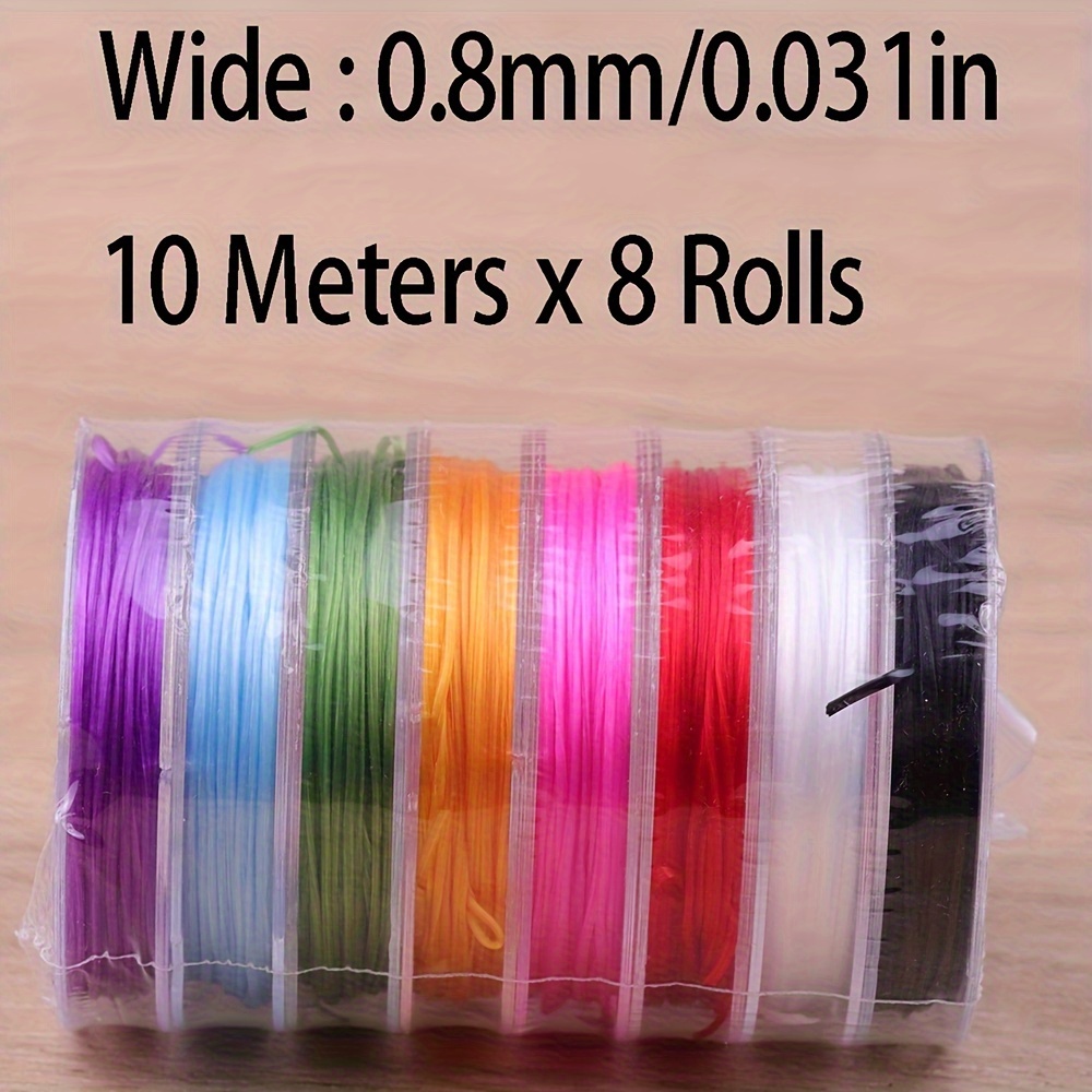 Image of Of Elastic Cord In Assorted Random Colors, For Jewelry Making Diy Bead Bracelet Necklace String Craft Supplies