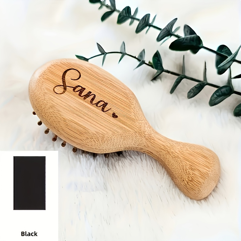 TEMU Customized Wooden Air Cushion Comb, Personalized , Women's Massage Portable Small Comb, , Travel, Anniversary, Holiday, , Valentine's Day,