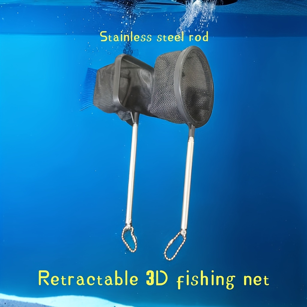 Telescopic Fishing Net Retractable Handle Stainless Steel - Temu