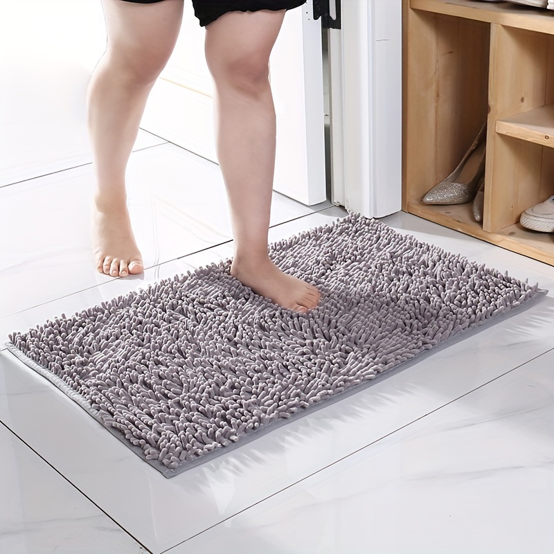 

Chenille Bath Rug, Absorbent Bathroom Mat, Bedroom , Washable, , 900gsm Density (40x60 Cm), Fluffy Decor Decoration