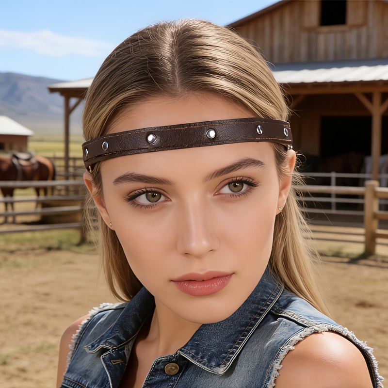 TEMU Gothic Black/brown Headband, A Must-have Accessory For Dark Fashion Enthusiasts, Designed To Make Smaller With Its High Crown, Perfect For