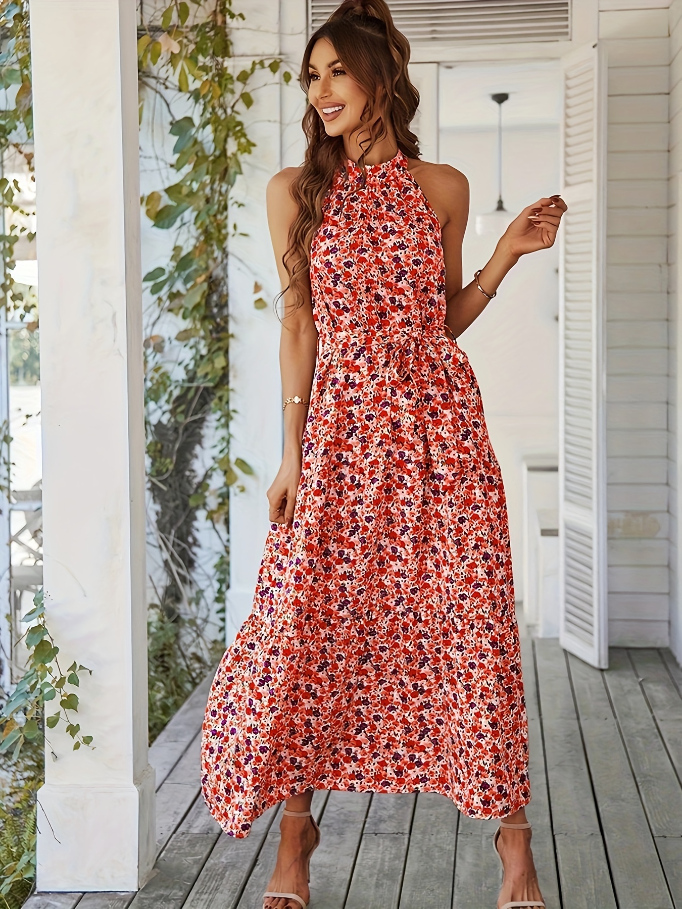 Navy Floral High Neck Floral Midi Dress Polka Dot Halter Dress Zara Best  Selling Dresses For
