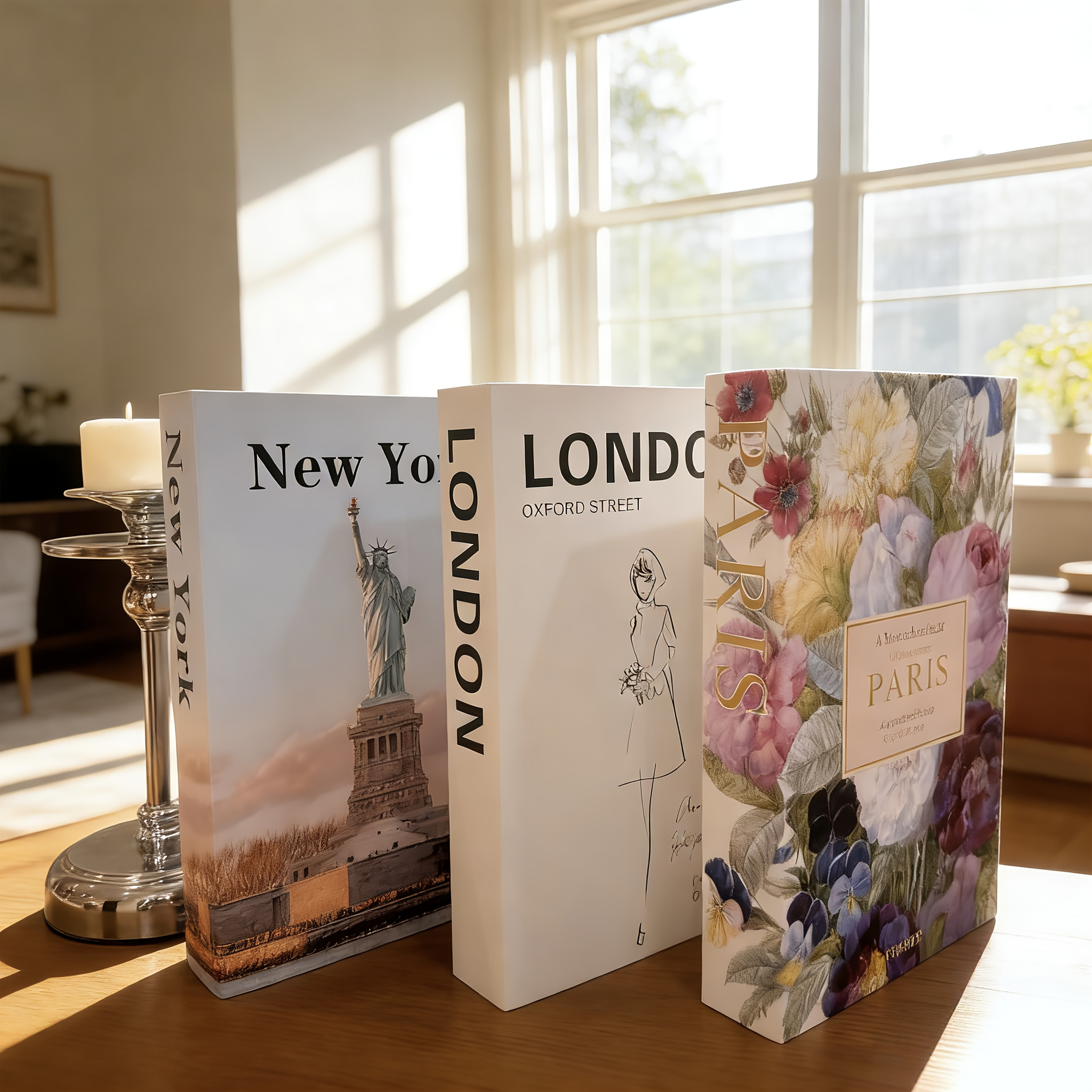 Image of 3pcs Decorative Fake Book - Modern Slim Storage Book For Shelf Decor, Multipurpose Decorative Suitable For, Bedroom - Elegant Book End For Home Decorations, Space Enhancer & Conceals Clutter (no)
