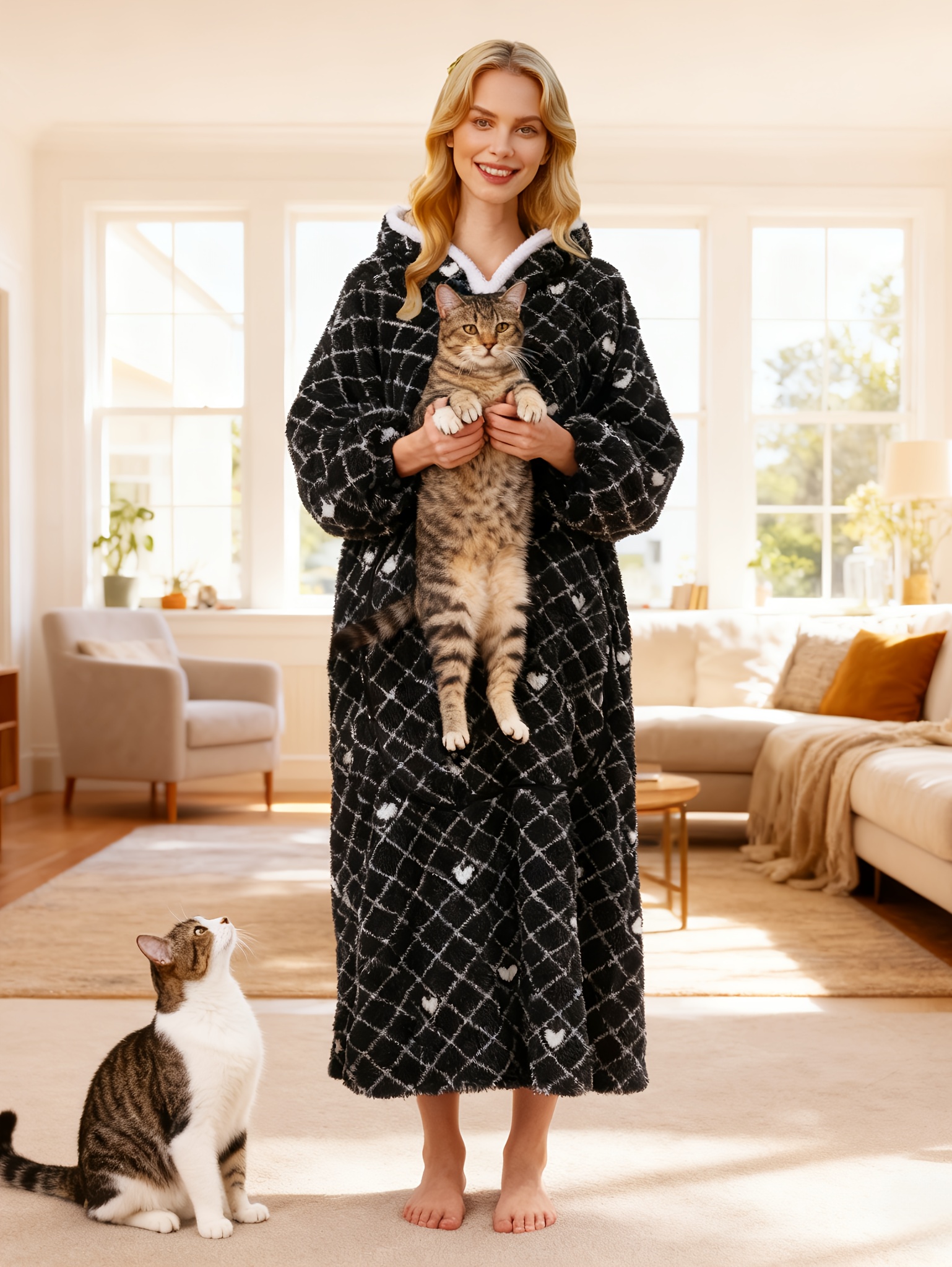 Carnival - Mother'S Day - Winter Style - Fleece Material - * - Christmas  Style - New Year Style - Women'S Robe - Autumn And * - Long Sleeves - Extra  Long And Thick for * - * Pocket - Fiber - ...