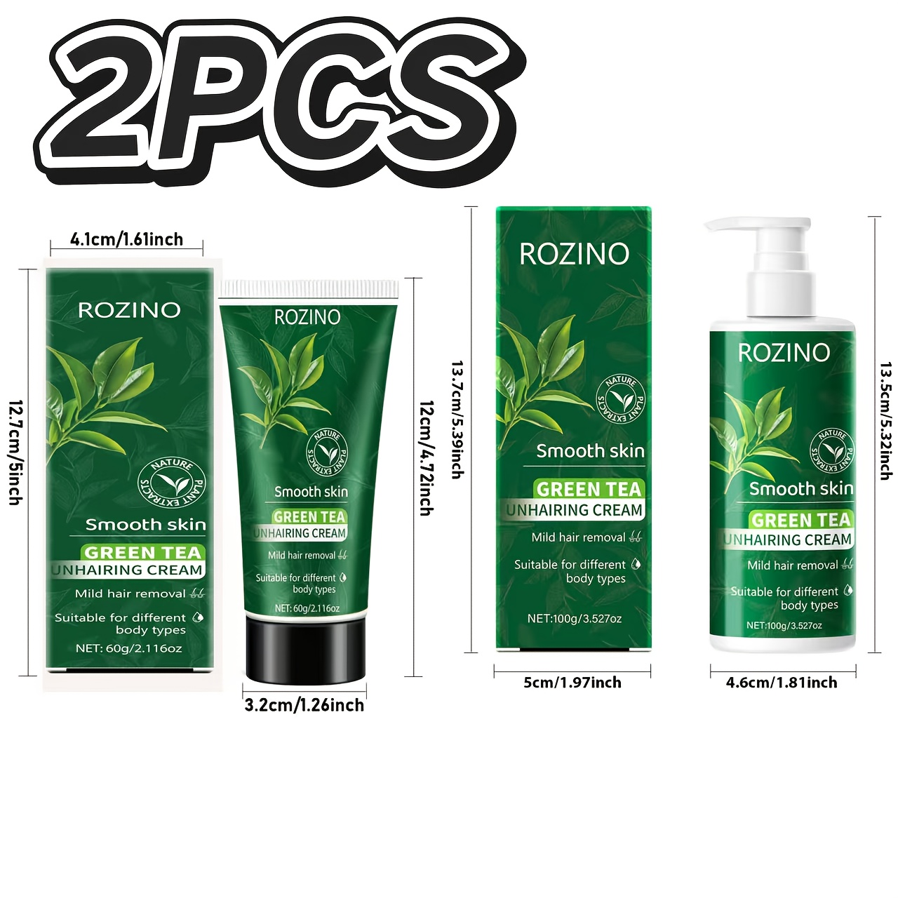 Green Tea Hair Removal Cream for Smooth Skin