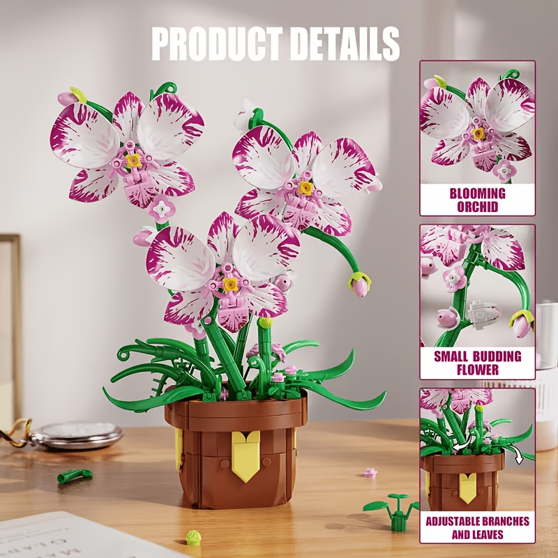 Phalaenopsis Orchid Potted Building Block Kit
