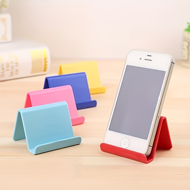TEMU Random 2pcs Mobile Phone Stands, Multifunctional Phone And Tablet Desktop Holder, Sturdy Plastic Material, Universal Compatibility, Solid ,