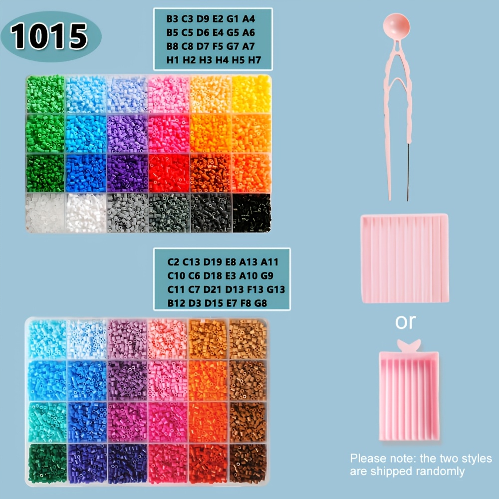 TEMU 16800pcs 48 Colors 2.6mm Mini High Quality Beads Kit | 2 Boxes With Upgrade Toolkit, 1 Square Template, 1 Fuse Bead Pen And 1 Bead Shovel, Tools