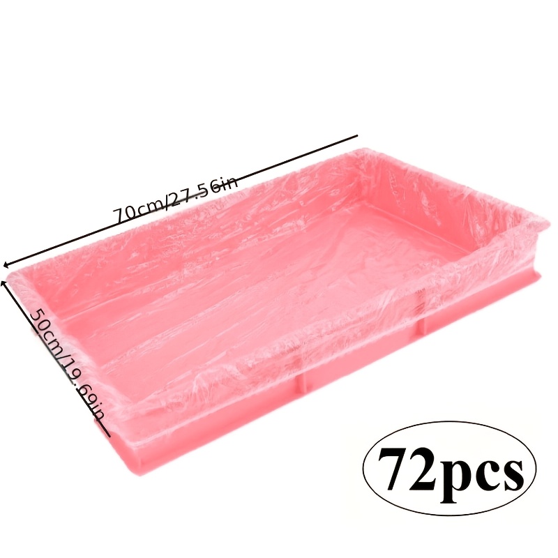 TEMU 72pcs Transparent Disposable Cage Liners For Rabbits, Hamsters, And Small Pets - Easy-to-clean Plastic Bags
