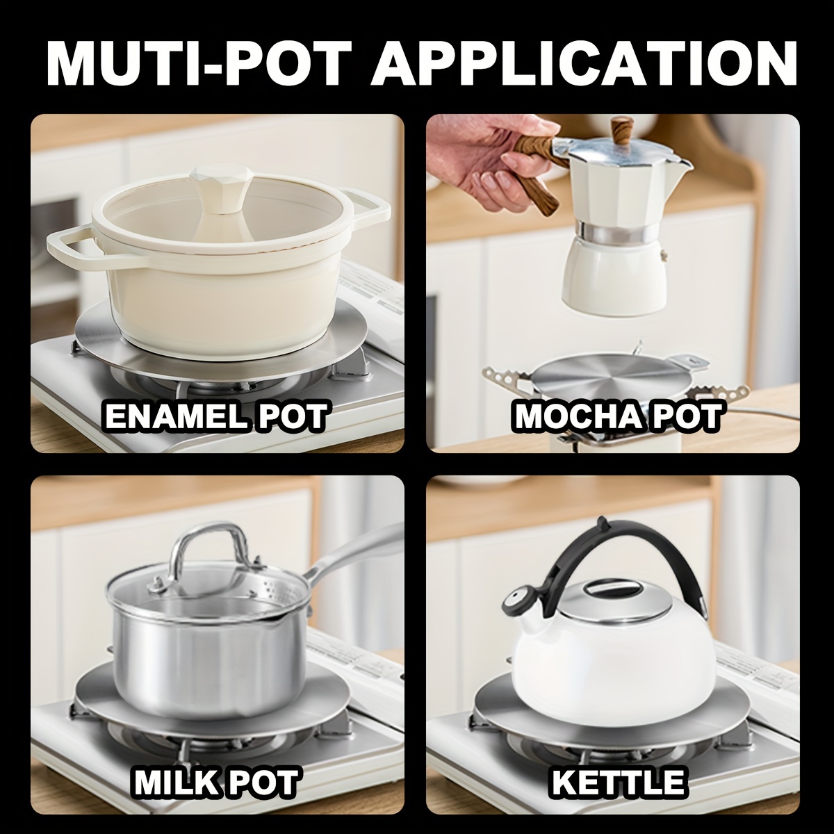 Exclusive A Single Piece Stainless Steel Heat Conduction Plate for Induction Cookers, Featuring a Detachable Handle And Designed for Defrosting And Heat Insulation. 19 A Single Piece Stainless Steel Heat Conduction Plate for Induction Cookers, Featuring a Detachable Handle And Designed for Defrosting And Heat Insulation.