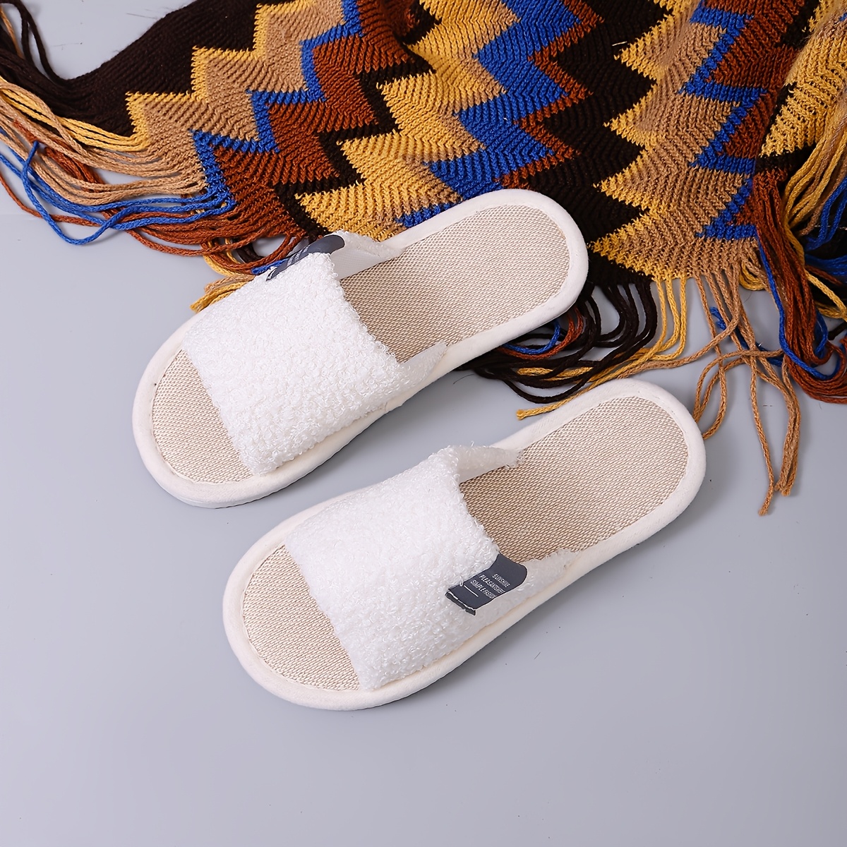 TEMU Black & White Solid Thin-soled Floor Slippers | , Women Shoes