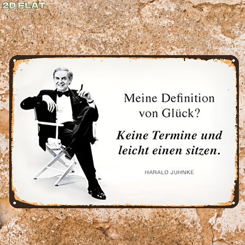 E-shop 2D-Flach, ., -Metallblechschild mit Zitat-Kunstdruck von Juhnke, mit vorgebohrten Löchern, ideal für Innen-, Garten-, Außen- Toiletten-Dekor,