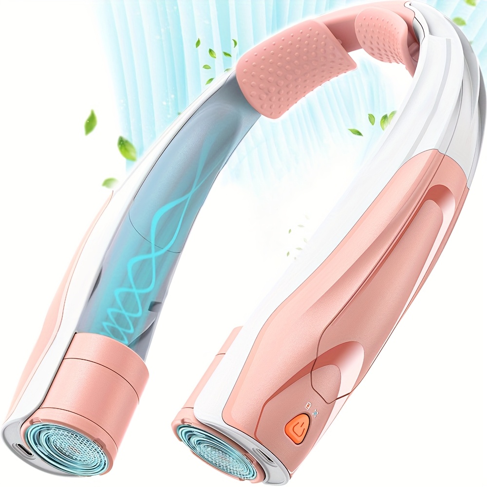Polnilni ventilator za vrat 3000Mah - 2 neodvisni zračni izhodi, 6 hitrosti, tihi prenosni ventilator brez uporabe rok, USB ventilator, nedrseč