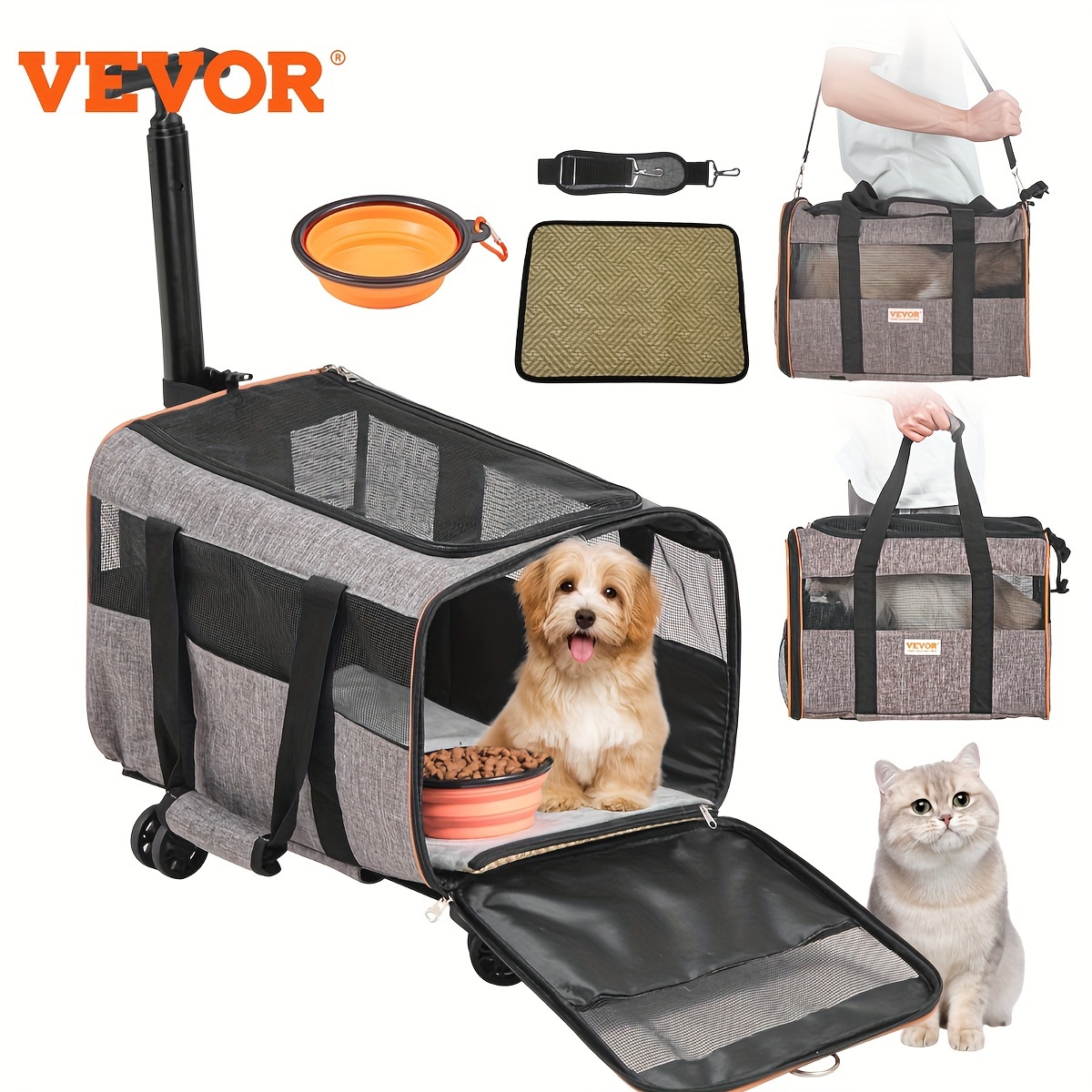 

Vevor Dog For 22lbs, Cat Carriers On , Tsa Wheeled Pet And Upgraded Houses