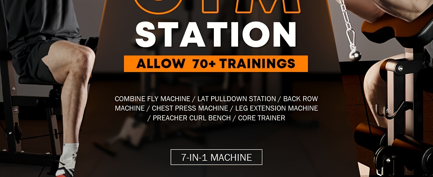 138LBS Weight Stack Home Gym Station, All In One Workout Machine For Full Body Strength Training, Multifunctional Home Gym System, Without Battery