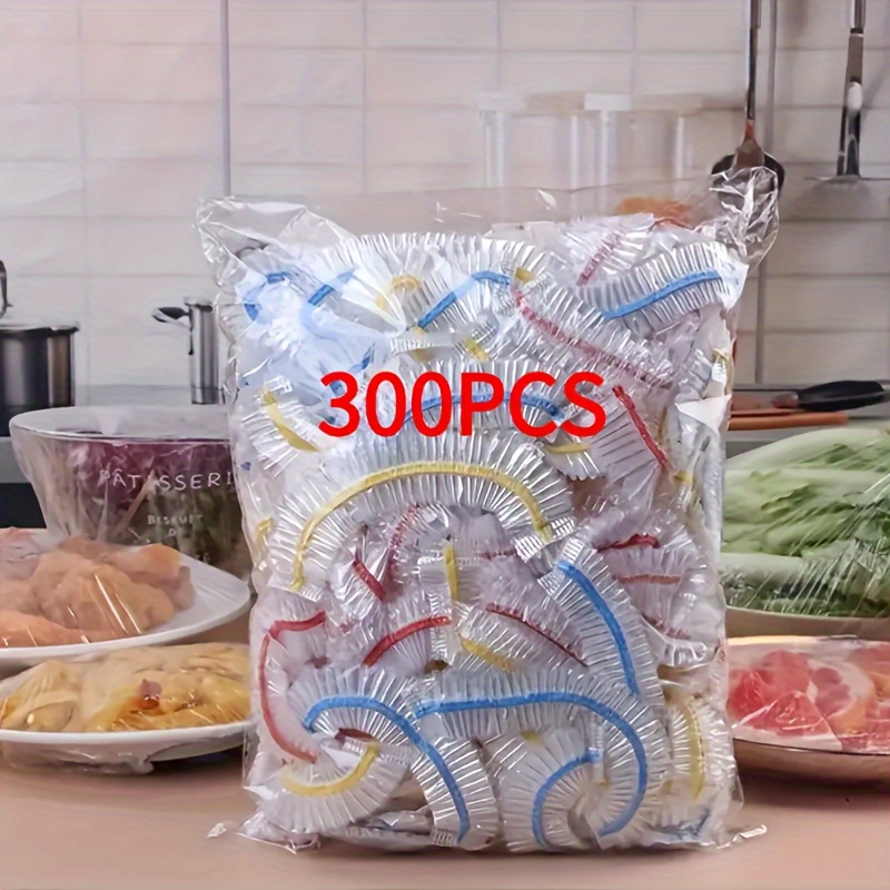 300pcs   stretchable plastic food wrap transparent anti odor cling film for freshness preservation ideal for   use keep your   and tidy details 1