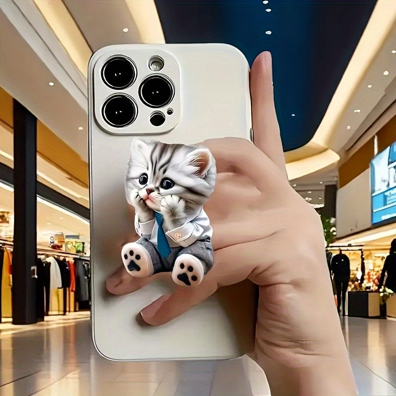 

1 Cute Acrylic Cat Mobile Phone Holder: Lightweight, Waterproof, Very Suitable For Phone